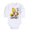 Детский боди Simpson coffee Белый фото