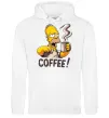 Мужская толстовка (худи) Simpson coffee Белый фото