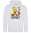 Мужская толстовка (худи) Simpson coffee Серый меланж фото