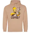 Мужская толстовка (худи) Simpson coffee Песочный фото