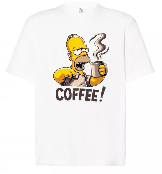 Футболка Оверсайз Simpson coffee Білий фото
