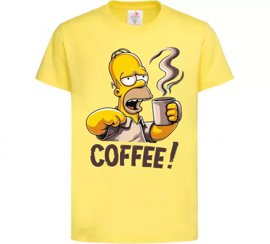 Детская футболка Simpson coffee Лимонный фото
