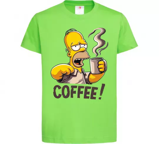 Детская футболка Simpson coffee Лаймовый фото