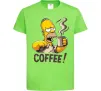 Детская футболка Simpson coffee Лаймовый фото