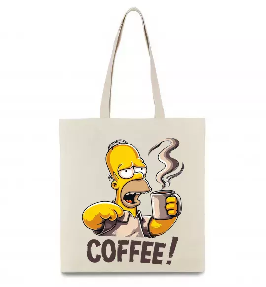 Эко-сумка Simpson coffee Бежевый фото