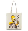 Эко-сумка Simpson coffee Бежевый фото