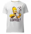 Мужская премиум футболка Simpson coffee Белый фото