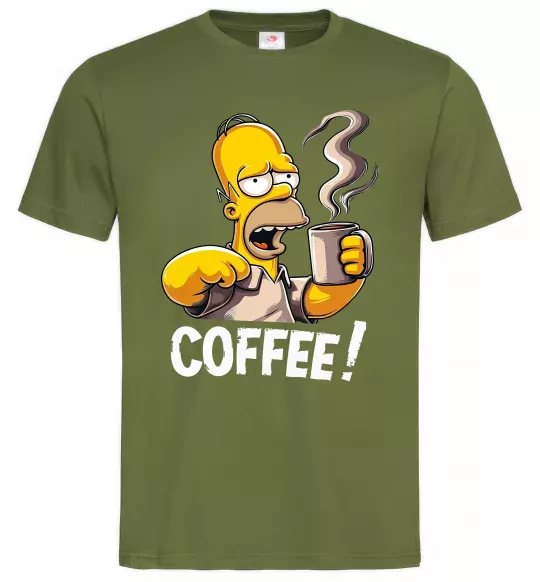 Мужская футболка Simpson coffee Оливковый фото