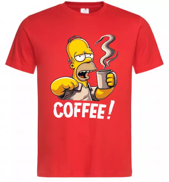 Мужская футболка Simpson coffee Красный фото