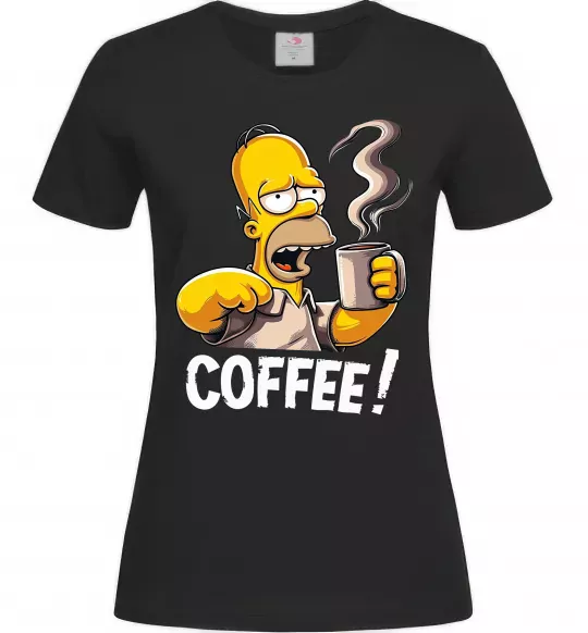 Женская футболка Simpson coffee Черный фото