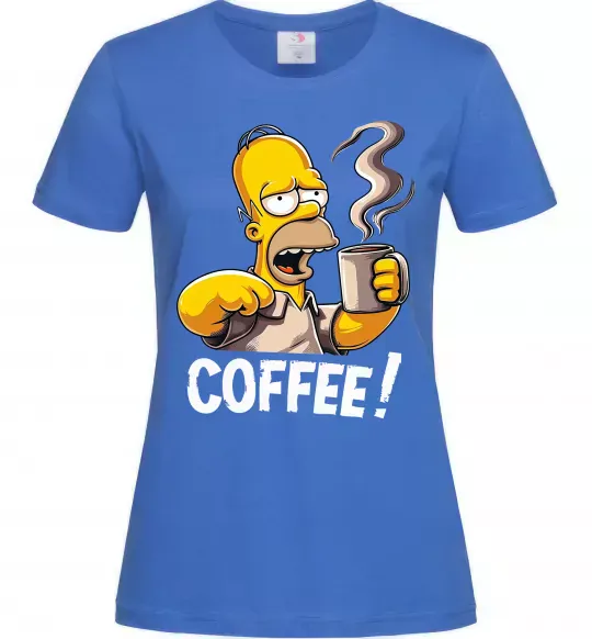 Женская футболка Simpson coffee Ярко-синий фото