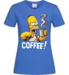 Женская футболка Simpson coffee Ярко-синий фото