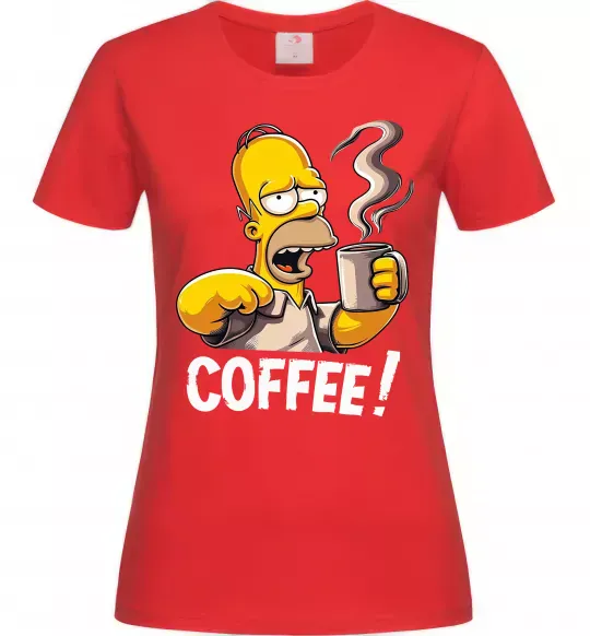 Женская футболка Simpson coffee Красный фото