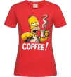 Женская футболка Simpson coffee Красный фото