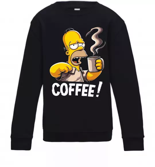 Детский Свитшот Simpson coffee Черный фото