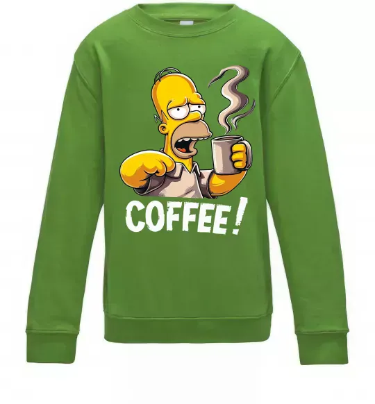 Детский Свитшот Simpson coffee Лаймовый фото