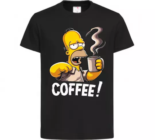 Детская футболка Simpson coffee Черный фото