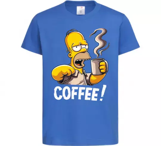 Детская футболка Simpson coffee Ярко-синий фото