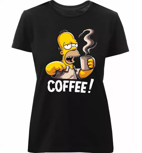 Женская премиум футболка Simpson coffee Черный фото