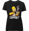 Женская премиум футболка Simpson coffee Черный фото
