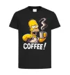 Детская футболка Simpson coffee Черный фото