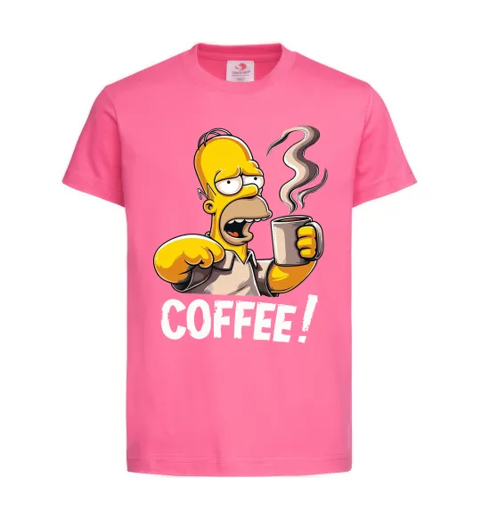 Детская футболка Simpson coffee Ярко-розовый фото