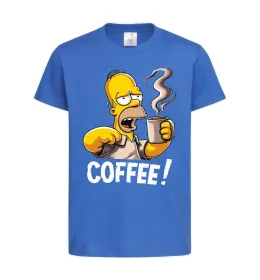 Детская футболка Simpson coffee Ярко-синий фото