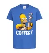 Детская футболка Simpson coffee Ярко-синий фото