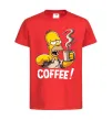 Детская футболка Simpson coffee Красный фото