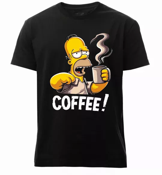 Мужская премиум футболка Simpson coffee Черный фото