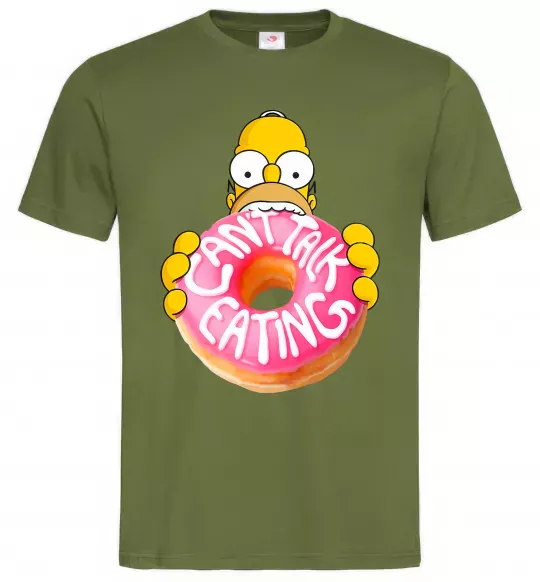 Чоловіча футболка Simpsons donut Оливковий фото