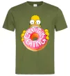 Чоловіча футболка Simpsons donut Оливковий фото