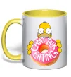 Чашка с цветной ручкой Simpsons donut Солнечно желтый фото