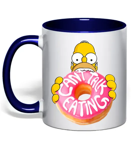 Чашка с цветной ручкой Simpsons donut Глубокий темно-синий фото