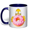Чашка с цветной ручкой Simpsons donut Глубокий темно-синий фото