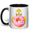 Чашка с цветной ручкой Simpsons donut Черный фото