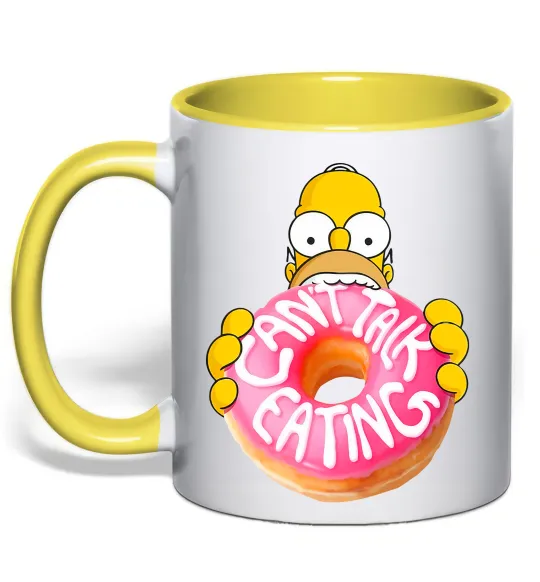 Чашка с цветной ручкой Simpsons donut Лимонный фото