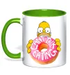 Чашка с цветной ручкой Simpsons donut Лаймовый фото