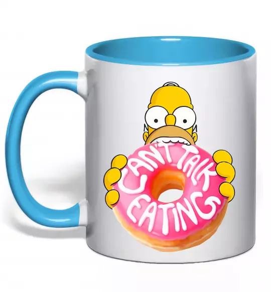 Чашка с цветной ручкой Simpsons donut Голубой фото