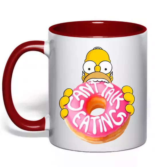 Чашка с цветной ручкой Simpsons donut Красный фото