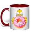 Чашка с цветной ручкой Simpsons donut Красный фото