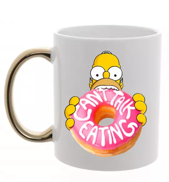 Чашка с цветной ручкой Simpsons donut Золото фото