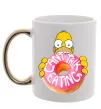 Чашка с цветной ручкой Simpsons donut Золото фото