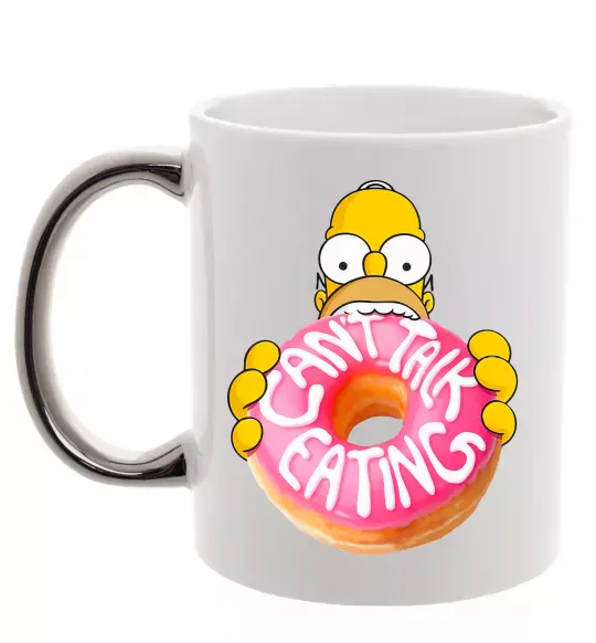 Чашка с цветной ручкой Simpsons donut Серебро фото