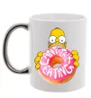 Чашка с цветной ручкой Simpsons donut Серебро фото