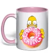 Чашка с цветной ручкой Simpsons donut Нежно розовый фото