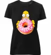 Женская премиум футболка Simpsons donut Черный фото