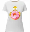 Женская премиум футболка Simpsons donut Белый фото