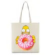 Еко-сумка Simpsons donut Бежевий фото