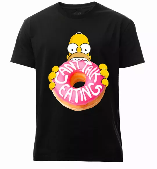 Мужская премиум футболка Simpsons donut Черный фото